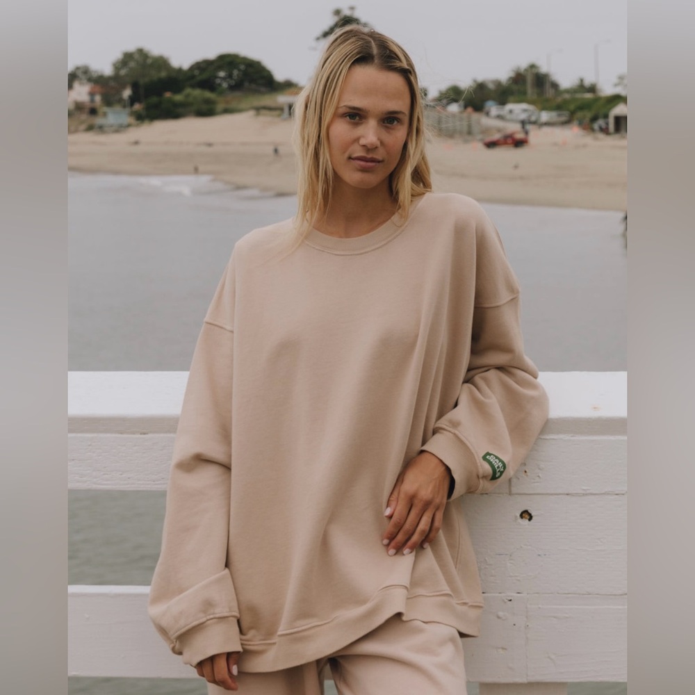 Unisex Oversized Crew - Cafe